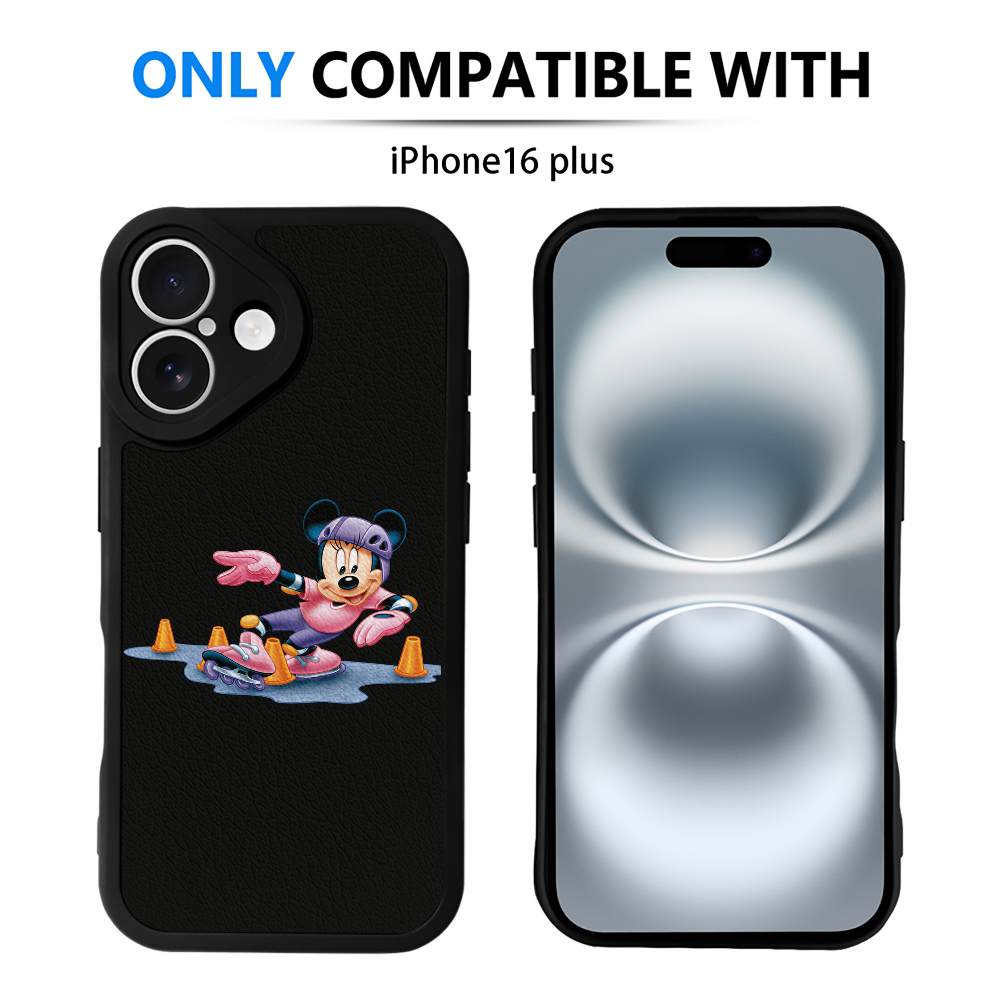 （画像用） ミッキーマウス Mickey Mouse 【iPhone 16シリーズ対応】シリコンスマホケース（レザー調） 材質：シリコン
